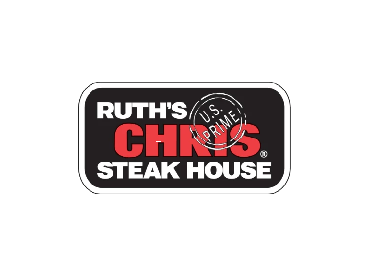 ruth's steak house logo on a black background